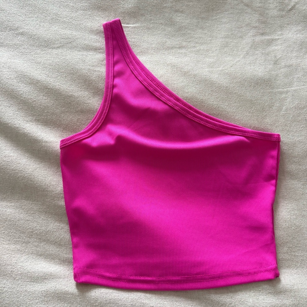 Women's Pink One-Shoulder Top